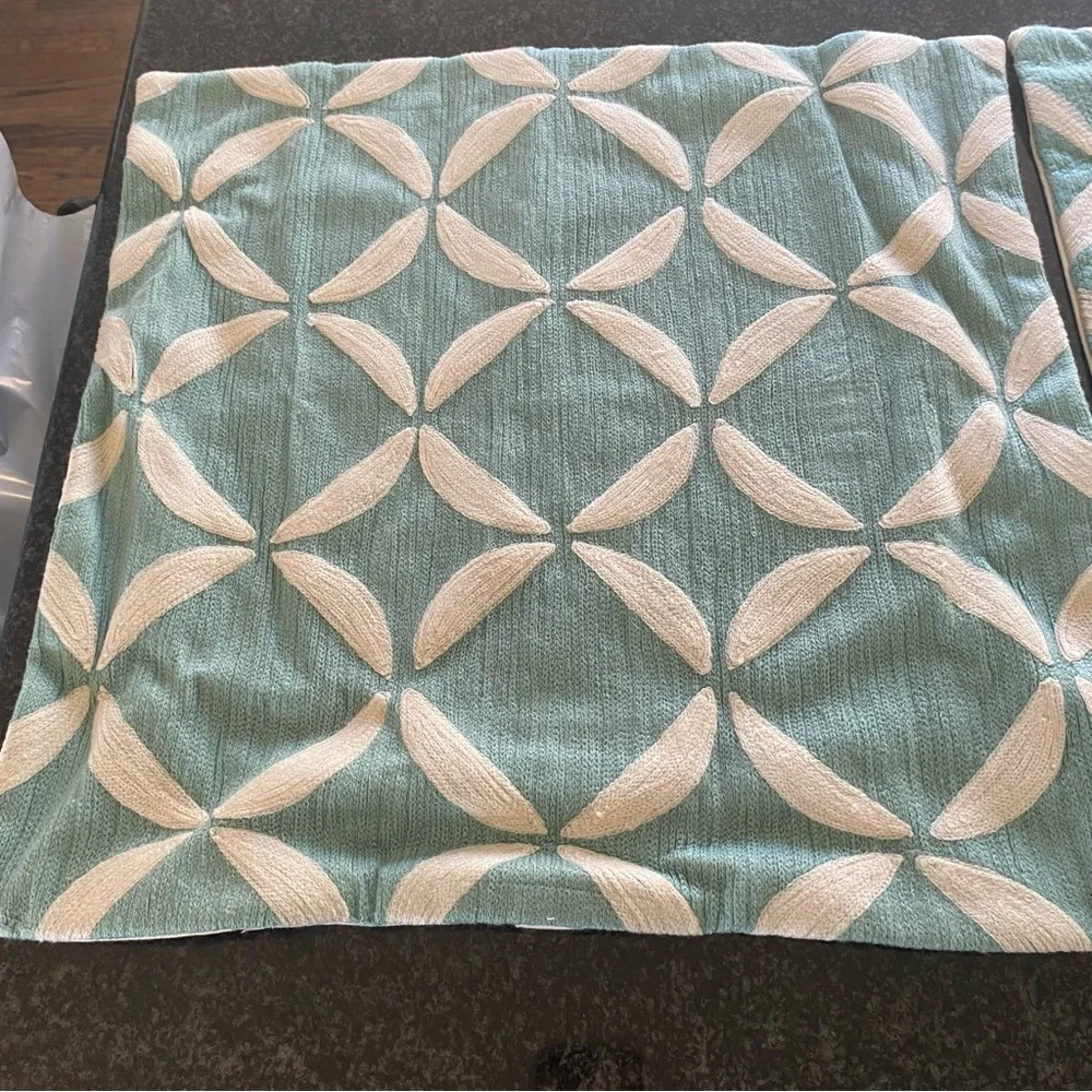 West Elm Accent Pillow Covers (2) approx 18”x 18”